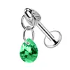 Pendientes de Hueso de Oreja con Forma de Bala de Zirconio de Aleación de Titanio F136 Transfronterizos Joyería de Perforación de Moda