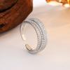 Anillo de Lujo Ligero y de Alta Gama para Mujer, Anillo de Diamantes Completo Incrustado de Diamantes Multicapa, Exquisito Elegante, Anillo Envolvente de Líneas Moderno y Personalizado para Mujer