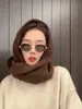 Conjunto de Gorro Balaclava e Cachecol para Mulheres, Gorro de Tricô Quente de Inverno para Proteger as Orelhas, Xale Cachecol Triângulo Estiloso para Mulheres