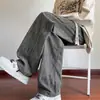Pantalones casuales holgados de talla grande estilo americano para hombre, pantalones largos a cuadros de otoño, pantalones rectos de pierna ancha, nuevo estilo deportivo para hombre