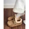 Zapatos Birkenstock de felpa con plataforma en forma de frijol para mujer, botas de nieve de pelo, nuevo estilo 2026, zapatos de algodón cálidos sin cordones de invierno