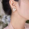 Pendientes Únicos de Flor Blanca Milagrosa para Mujer, Diseño de Nicho de Lujo Ligero, Pendientes de Moda, Pendientes Nuevos de Tendencia