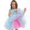Día del Niño Disfraz de Performance Anfitrión Sencillo Fiesta de Cumpleaños Vestido de Princesa de Malla Voluminoso Brillante Vestido Colorido Transfronterizo