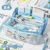 Estuche Transparente de Prisma de 10 Capas Estilo Japonés Gran Capacidad para Niños y Niñas de Secundaria Estuche Sencillo de Alto Valor