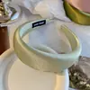 Diadema de Tela Perlada de Alta Gama con Cabeza de Esponja Diadema de Satén Noble Estilo Retro Francés Color Sólido Top Alto de Calavera Estilo Temperamental