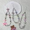 Y2K Lujo Accesible Chica Rosa Flor Lazo Cadena para Teléfono Móvil Funda de Teléfono Móvil Colgante Cadena de Cámara Ccd Cordón