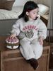 Conjunto Grosso Infantil Outono e Inverno Roupas Infantis Coreanas Roupas de Inverno para Bebê Conjunto de Letras Feminino com Pelúcia Roupas de Inverno para Bebê