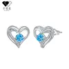 Brincos Transfronteiriços de Prata Esterlina S925 com Pino, Formato de Coração Cravejados com Diamantes para Mulheres, Brincos de Zircônia com Design de Nicho, Acessórios de Orelha Exquisitos e Modernos