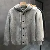 Nuevos suéteres de punto con capucha de otoño e invierno, cárdigans para hombres y mujeres, estilo old money, holgados y cálidos, venta al por mayor de fábrica transfronteriza