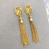 Jiapei banhado a latão 18K banhado a ouro elegante all-match forma de vórtice onda áspera borlas brincos brincos brincos brincos