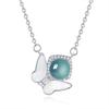 Material natural peligroso colgante de mariposa fritilaria de jade collar de plata esterlina S925 temperamento femenino cadena de clavícula fabricantes generación al por mayor