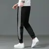 Pantalones deportivos clásicos de tres barras para hombre, de otoño e invierno, de marca de moda versátil, holgados, con tobillos atados, pantalones largos casuales de baloncesto a rayas