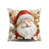 Fundas de Cojín Serie Navideña Estampado de Lino Decoración Ambiente Festivo Navideño Fundas para Cojín de Respaldo de Sofá de Sala de Estar Venta al por Mayor