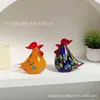 Esmalte de color gallo gallina colorido polluelo de cuco artesanías de cristal adornos moda decoración del hogar adornos comercio exterior transfronterizo