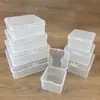 Caja de almacenamiento de plástico cuadrada multimodelo con tapa, partes transparentes, herramientas pequeñas, caja de embalaje a prueba de polvo, caja de muestra al por mayor