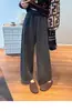 Calça de lã branca cropped de perna larga para mulheres, outono e inverno, calça de moletom de cintura alta e perna reta com caimento fluido, adequada para pessoas baixinhas