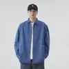 Camisa Casual Lisa de Sarja Pesada Dongyu Anti-amassado Macia Confortável Camisa Masculina de Manga Longa Camisa Masculina Atacado