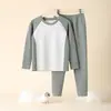 Roupas de Outono para Meninas Estudantes Calças de Outono De Rong Conjunto de Roupa Íntima Quente para Meninos Pijamas para Adolescentes Camisa de Base de Algodão e Lã para Crianças