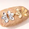 Pendientes de Plata con Patrón de Hoja Transfronterizos Europeos y Americanos Pendientes de Lujo Ligero de Gama Alta Estilo Fresco Pendientes Personalizados de Nicho Venta al por Mayor