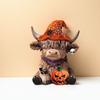 Produto Novo Transfronteiriço Halloween Aranha Abóbora Vaca das Terras Altas Estátua Decoração de Mesa para Casa Ornamento de Escritório
