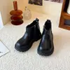 Botas Martin Retro de Felpa Forradas para Niños Botas para Niñas 2026 Zapatos Pequeños de Cuero para Niños Botines Estilo Británico Otoño Invierno
