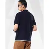 2026 Verano Talla Grande Hombre Estilo Retro Hong Kong Camisa Polo Top con Solapa Camiseta de Manga Corta Holgada Casual Media Manga