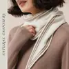 Estilo Academia Corazón Cálido Modelo 1 100 Cachemir Blanco Bufanda Triangular de Invierno para Mujer Doble Cara de Alto Nivel Suave y Cómoda de Moda