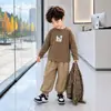 Traje de Tres Piezas de Pana para Niños Primavera y Otoño Estilo Coreano Traje Fresco y Elegante para Niño Pequeño Ropa de Otoño para Bebé Comercio Exterior