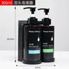 Dispensador de Jabón Hotel Champú Gel de Ducha Botella Recargable Sin Taladro Dispensador de Gel Antibacterial Botella de Presión Montaje en Pared Gran Capacidad