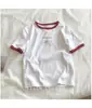 Camisetas de Manga Corta de Color Transfronterizo para Mujer Verano Sueltas Camisetas Básicas para Estudiantes Casual Estilo Coreano Tops para Pareja al Mayoreo