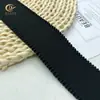 Suministro del Fabricante Borde Negro Plisado Banda Elástica Bidireccional Hongo Falda Fruncida Tirante de Hombro Accesorios de Tirantes Banda Elástica