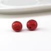 Cuentas redondas de arena roja de alto contenido, accesorios de llavero de bestia dorada, cuentas de cubo de chismes de cinabrio, cuentas espaciadoras para pulsera de loto bodhi