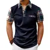 2025 Amazon Verão Masculino Casual Gola Lapela Estampado 3D Manga Curta Camisa Polo Masculina Tamanho Grande Top Havaiano