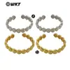 Wt-Jf355 Novo Único Formato de Concha de Ventilador Dourado Prata Dois Tons Latão Pulseira Aberta Anel de Braço Joia