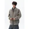 Nova jaqueta casual de camurça outonal, solta, moderna e versátil, jaqueta masculina elegante estilo retrô americano e de Hong Kong com gola alta