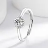 Transmisión en Vivo Más Vendido Anillo de Imitación de Diamante de Gama Alta Anillo Sencillo para Pareja Imitación de Moissanita Propuesta Boda Anillo Abierto Venta al por Mayor