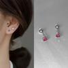 Aretes de Tuerca Torcida de Circonio Aguja de Plata S925 Mini Pequeños Amor Uñas para Hueso de la Oreja Aretes de Diseño Casual para Mujer