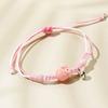 Joyería de Cerámica Jingdezhen Conejito Lindo Pulsera de Conejo Pulsera de Cuerda Roja Regalo para Estudiante Mujer Año Zodiaco Fuente