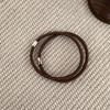 Paquete de dos anillos para el cabello de estilo coreano, sencillos, con cuentas doradas pequeñas y elegantes, de goma y tendón, para mujer, con cuerda para el cabello, elásticos, finos y sencillos.