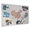 Mapa de fieltro Pared de fotos Huella de viaje Pegatinas de pared Tablero de fieltro Decoración de pared del hogar Marco de fotos de viaje Tablero de exhibición