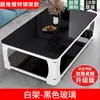 Mesa de centro para sala de estar, modelo nuevo 2026, sensación de lujo ligero y alta gama, mesa de centro de vidrio templado imitación mármol, mesa de centro rectangular simple