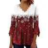Nuevos Tops de Punto con Estampado de Copos de Nieve y Cuadros, Cuello en V, Manga Larga, Estilo Europeo y Americano, Transfronterizos, para Mujer, Otoño e Invierno 2025