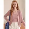 Cárdigan de punto estilo coreano CHOCOOLATE para mujer, chaqueta corta versátil de otoño de corte ajustado con diseño de botones