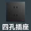 Rowland switch socket langchun S preto ar condicionado 16A três furos 86 tipo 5 cinco furos soquete com usb doméstico tipo 86