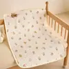 Sábana de Cama de Bebé de Dibujos Animados, Protector de Pañal de Bebé 100% Algodón, Impermeable y Transpirable, Tamaño Grande para Noche, Lavable a Máquina, Protector para el Cuidado Menstrual