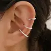 Clip para Cartílago de Oreja en Forma de C sin Perforación, Incrustado de Diamantes, Best-Seller Transfronterizo Europeo y Americano para Mujeres, Elegante y con Estilo, Compacto, Set de 3 Piezas