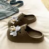 Esencial para el Viaje de Verano, Sandalias Birkenstock Casuales Versátiles con Lindos Diseños de Estrellas, Lazos y Cachorros para Niñas, Pantuflas Cerradas de EVA