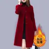 Casaco de Lã Feminino Comprimento Médio Estilo Britânico 2025 Primavera/Outono Novo Slim Fit Roupa Externa para Mulheres Mostrando Temperamento de Terno para o Trabalho