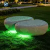 Hormigón translúcido UHPC taburete con forma de huevo césped silla de asiento luminosa cemento translúcido luz de estrellas taburete para paisaje exterior
