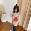 Bolsa Infantil Estilo Coreano 2025 Outono e Inverno Nova Bolsa de Ombro Bolsa Mini Shell Acolchoada Fofa Bolsa Acessórios Diagonal da Moda